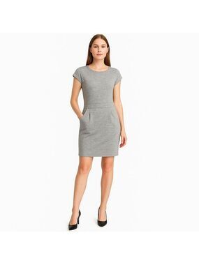 Gap Heather Grey Knit Cap Sleeve Dress with Pockets Size Small, Terry Sweatshirt